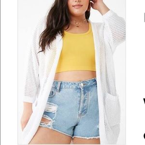Plus Size Open Knit Cardigan